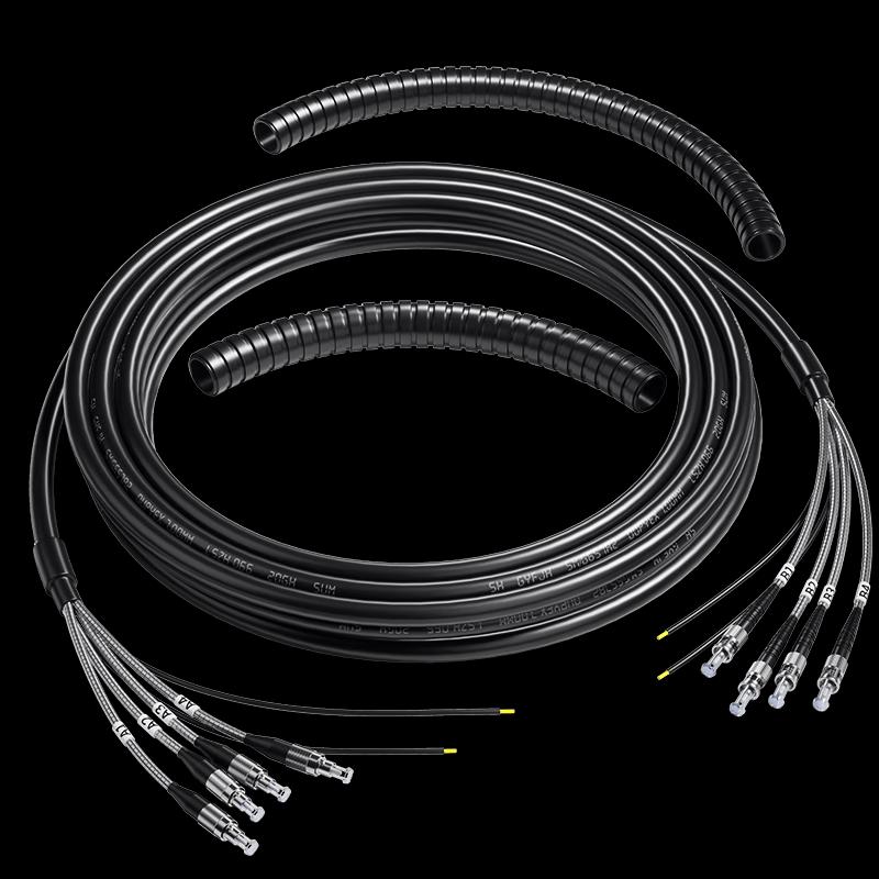 Armored Outdoor Field Fiber Optic Patch Cable, Single Mode 4-Core FC-ST