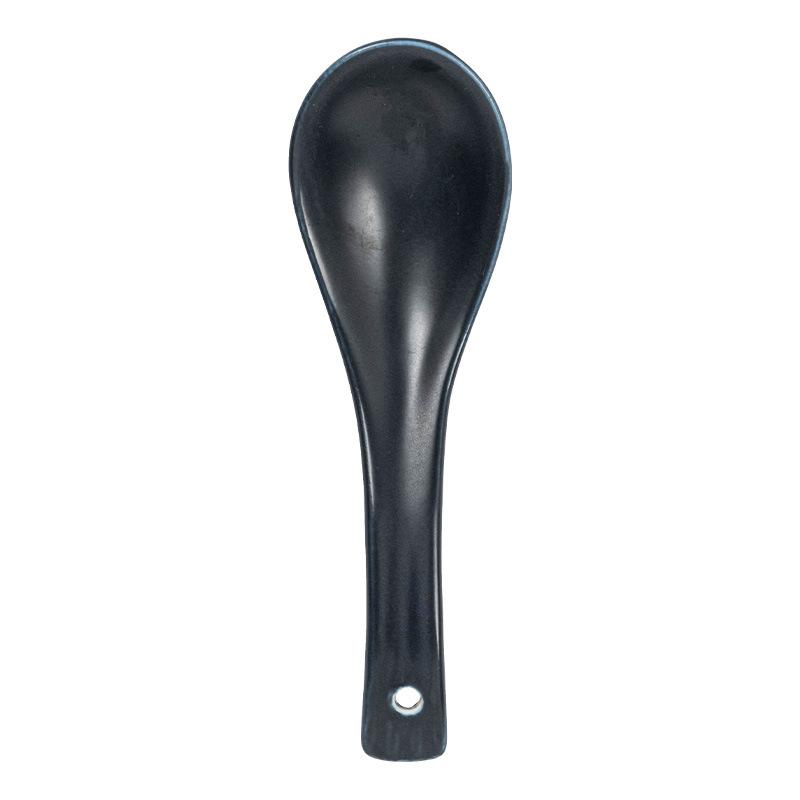 Household Solid Color Ceramic Spoon Spoon Practical Tableware Spoon Eating Spoon Drinking Spoon Restaurant Spoon Small Spoon