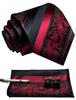 [JEMYGINS] Men's Tie, Wine Red Stripe, Pin, Cufflinks, Pocket Square, Business, Job Hunting, Wedding, Entrance Ceremony, Graduation Ceremony,