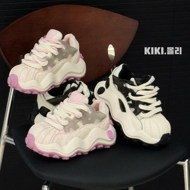 Retro Niche Color Matching Thick-soled Shell Head Casual Board Shoes Women's New Muffin Sole Sneakers Tide