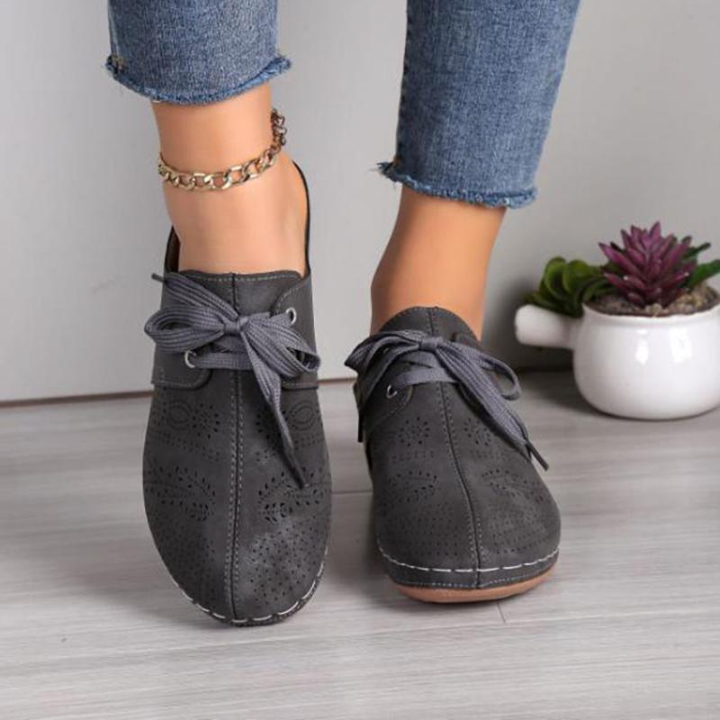 Pantofole con tacco a zeppa da donna, modello con lacci, testa cava, stile europeo e americano, pantofole oversize cave
