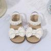 Bow Shoes Soft-Sole Elegant Style Sparkly Mary Janes Sandals Open-Toe Beach Shoes Party Shoes Fashionable Footwear for Girls