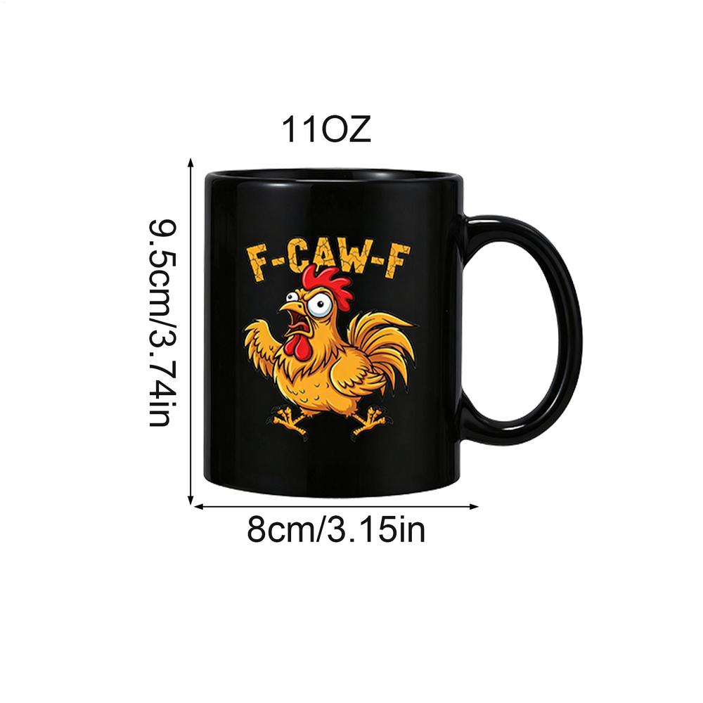 Chicken Style Mug Ceramic Hot Coffee Cup F-Caw-F Chicken Pattern Mug Ceramic Farmhouse Themed Coffee Mug Animal Tea Cup