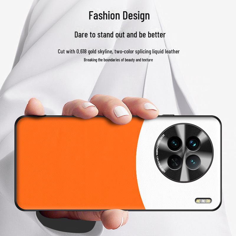 Protective Liquid Leather Case for vivoX90, Anti-drop and Anti-stain, One-piece Design