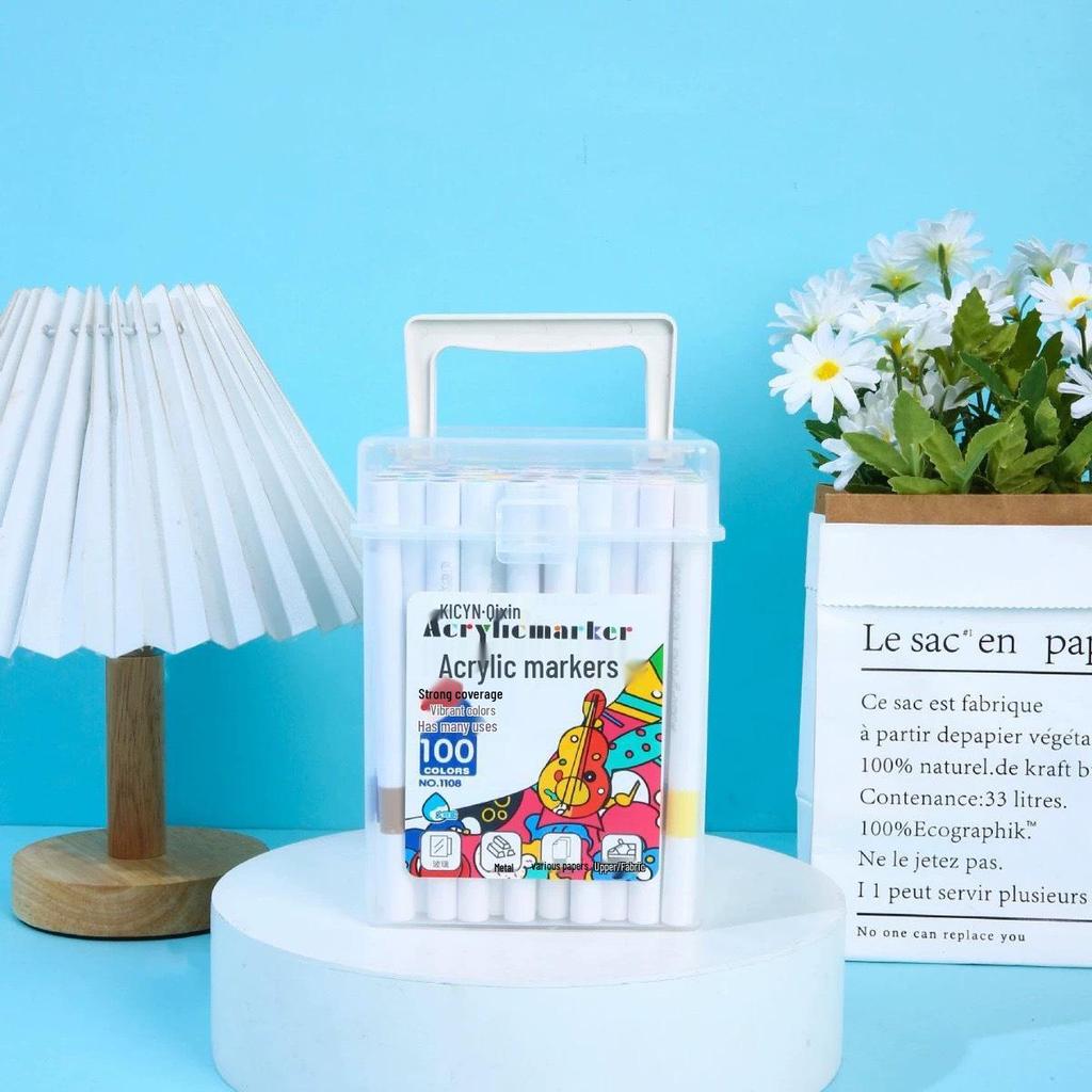 Acrylic Markers: 12, 48, 60, 80 Water-Based Colors for Student Art, Anime, Hand-Painting, Coloring, and Doodling.