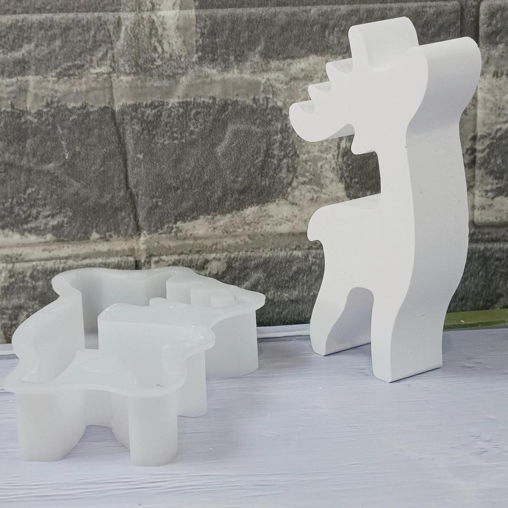 Deer Molds Silicone Deer Christmas Chocolate Molds Elk Shape Plaster Casting Mould For Fondant Soap Candle Crafts Holiday