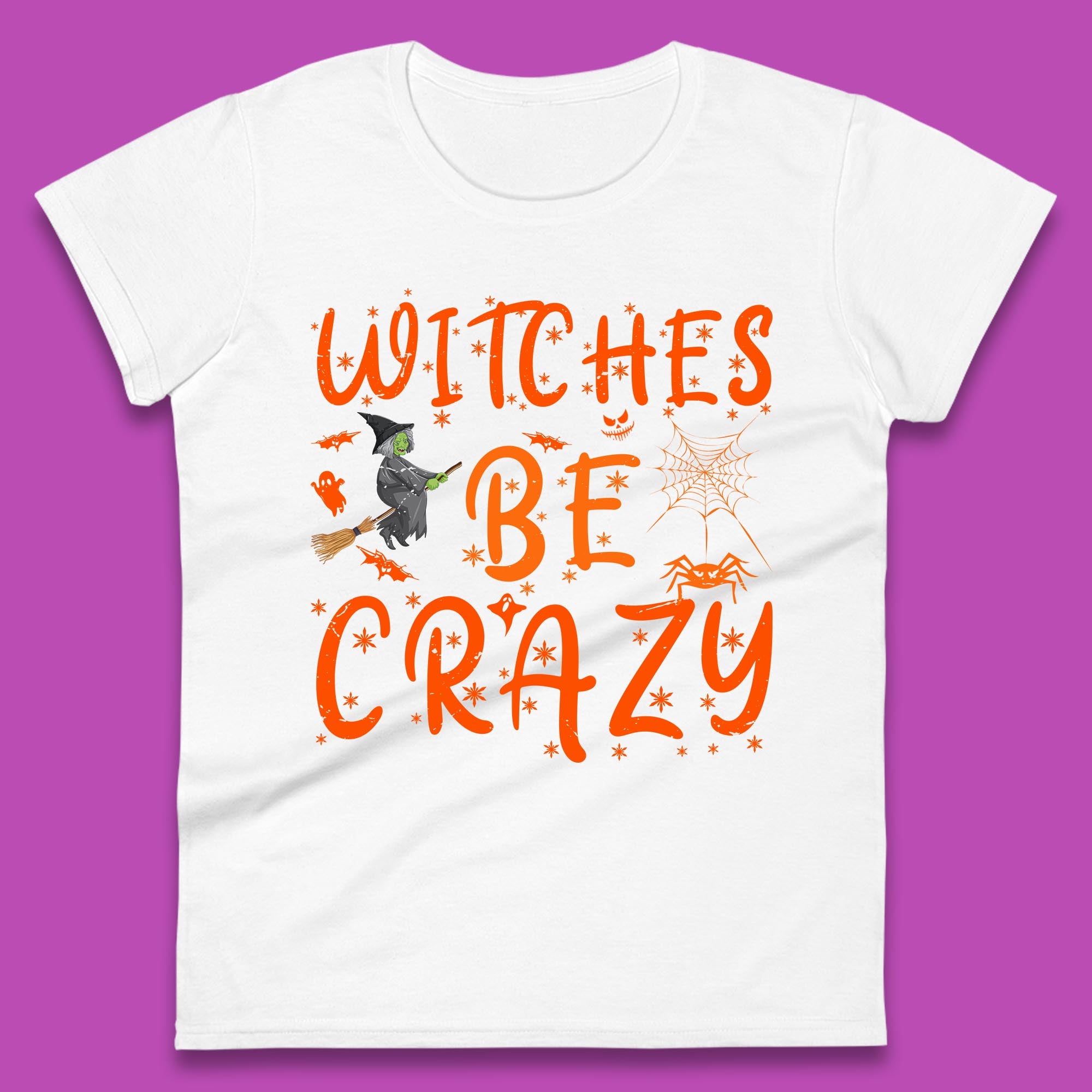 Witches Be Crazy Halloween Basic Witch Witches Be Trippin Witchy Halloween Quote Womens Tee T Shirt Mens Tops Unisex Top S