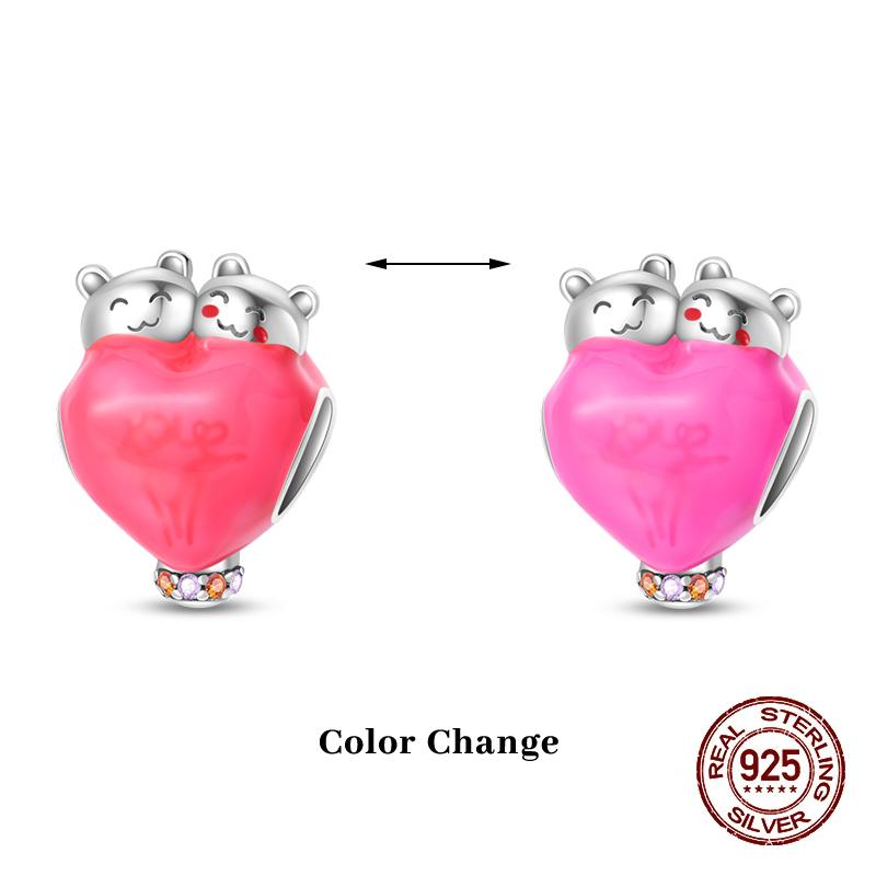 

New 100% Copper Flower Chameleon Change Color Charms Beads Fit Pandachbracelets Diy Jewelry New Year S Gift