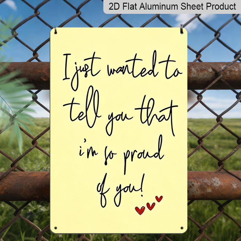 2D Flat 8×12 Inch "I'm So Proud of You" Inspirational Yellow Note Metal Sign - Encouragement Quote Wall Decor, Aluminum Hanging for Home, Office