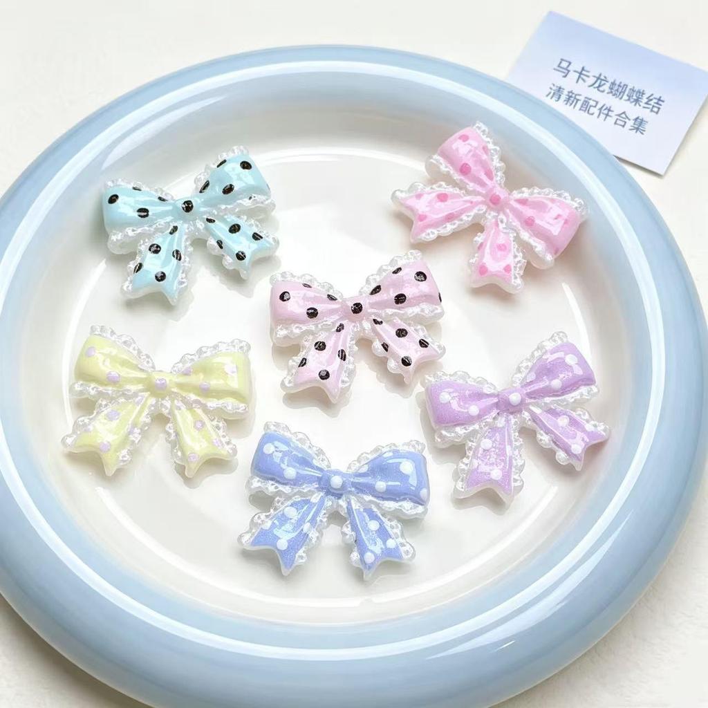 Translucent Polka Dot Bow Tie Resin Hair Clip & Phone Case Ornament
