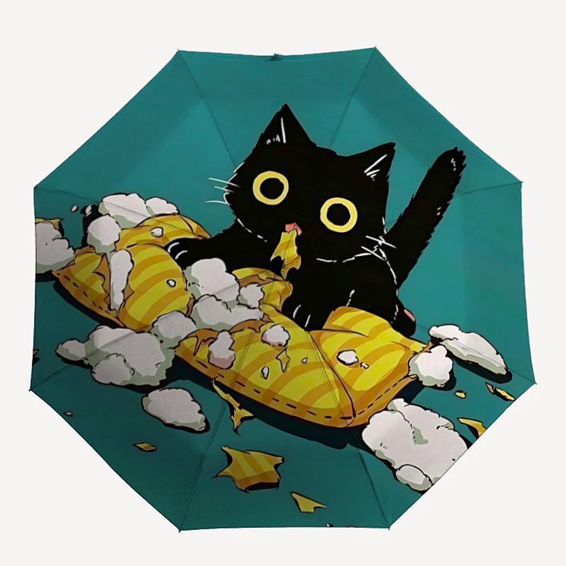 

1pc Destroy cats Auto Open/Close Umbrella, Portable Folding Umbrella for Travel, Themed Events, It is suitable as a gift for various festivals, Outdoo