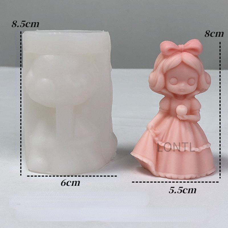 DIY Girl Doll Silicone mold 3D Princess Statue Resin Crafts Plaster mold Cute doll candle soap chocolate ice cube baking tools