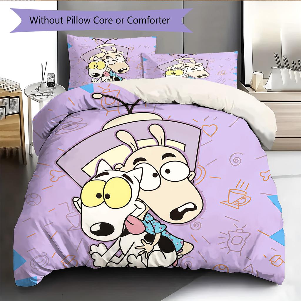 Rocko2 Pattern Bedding Quilt Set Home Decoration Gift (1 * duvet cover + 2 * pillowcase without core)