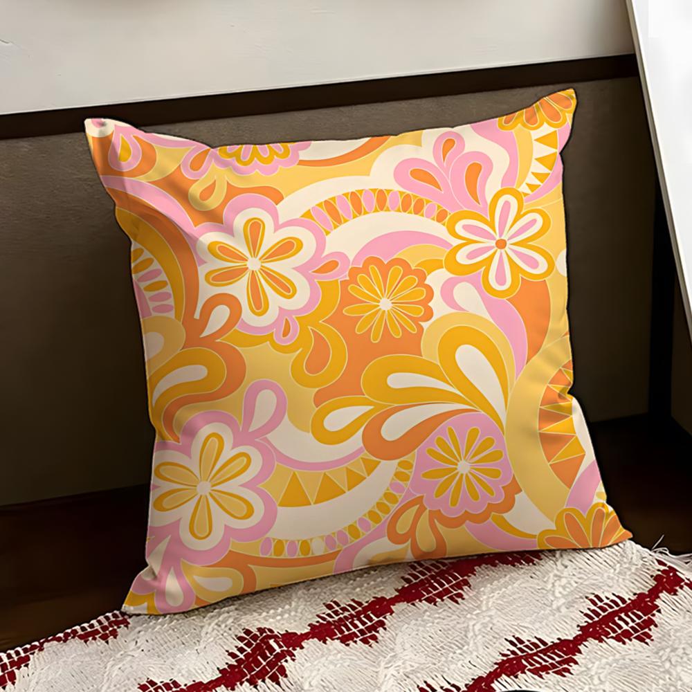 Rustic Soft Retro Crazy Floral Cushion Cover Reversible Soft Durable Pillow Cover Home Car MultiScene Use for Daily Comfort