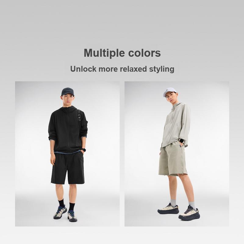Li-Ning Lightweight Breathable Ice Feel Comfortable UPF50+ Hooded Sun Protection Jacket Men outerwear Black AFDWE57-1