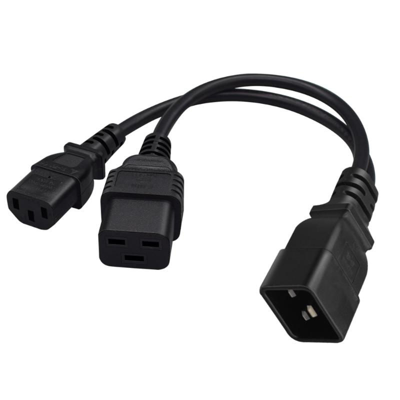 C20 To C13+C19 Y Splitter Power Plug Cord Single IEC 320 C20 Male To C13+C19 Female Splitter Extension Adapter Cable