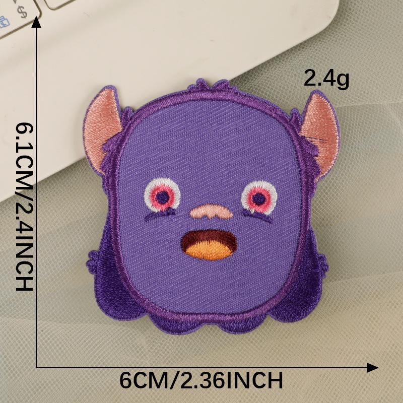 Adesivos de Patch Bordado Auto-Adesivo de Monstro de Desenho Animado para Acessórios de Vestuário DIY