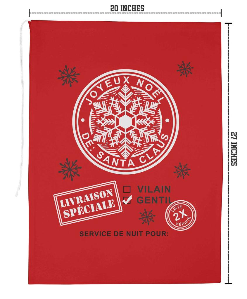 Printtoo Pack Of 2 Drawstring Special Delivery Extra Large Size Christmas Sack Re-Usable Xmas Present Storage 27x20 Inch