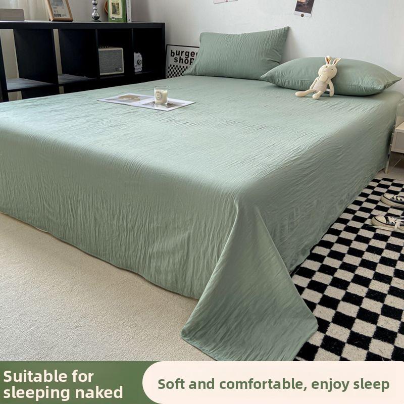 Minimalist Striped Bed Sheet Soft Household & Student Dorm Single Double Bed Bedding