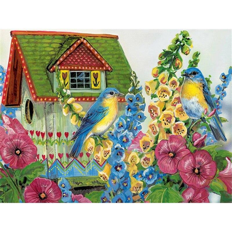 5D DIY Diamond Painting Bird's Nest Flower Diamond Embroidery Animal Cross Stitch Full Round Drill Home Decor Manual Gift