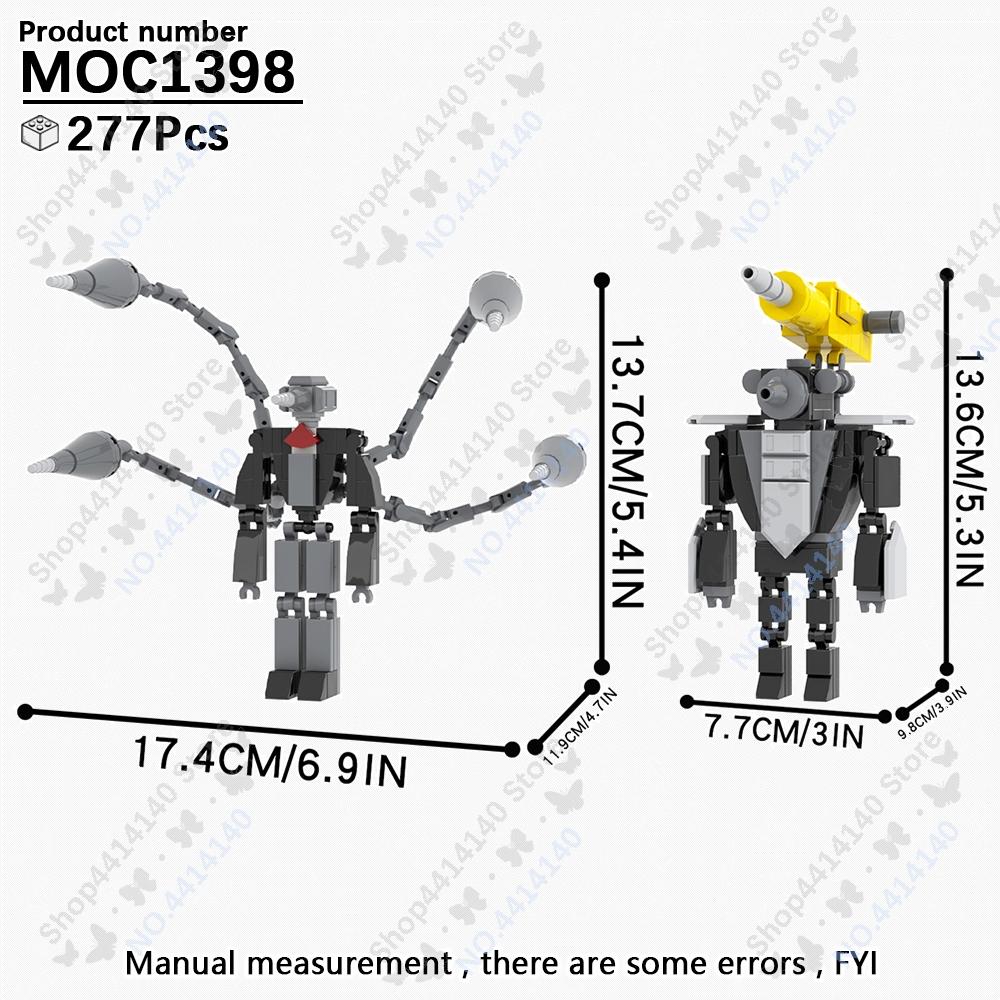 MOOXI Animeserie Skibidi Toalett Figurer Monitorfolk Lydmann Byggeklosser Modell MOC Kloss DIY Montessori Leke Barnegaver