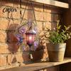 Weatherproof Hanging Decoration Vintage Lantern Bird Flower Ornament, Stained Glass Acrylic Window Squirrel Decor, Door with Bell Ornament