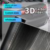 3D Carbon Fiber Car Adhesive Vinyl Wrap 150x300cm Roof Hood Cover Black Bumper Protective Car Film Covering for Auto Accessories