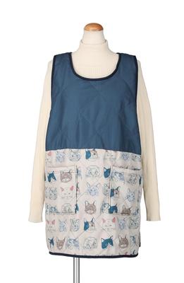 Friends Hill Quilt Schürze Verias Katze Marineblau WS-167-26