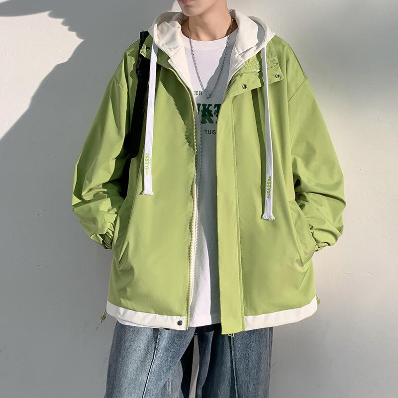 

Spring and Autumn Korean Version Loose Trend Jacket Men s Handsome Casual Youth Top Men s Fashion 3XL зелений