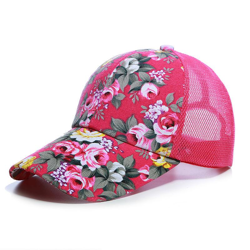 Mesh Cap Flower Baseball Cap Women Summer Snapback Hats For Women Adjustable Casual Outdoor Sport Casquette Sun Hat Female