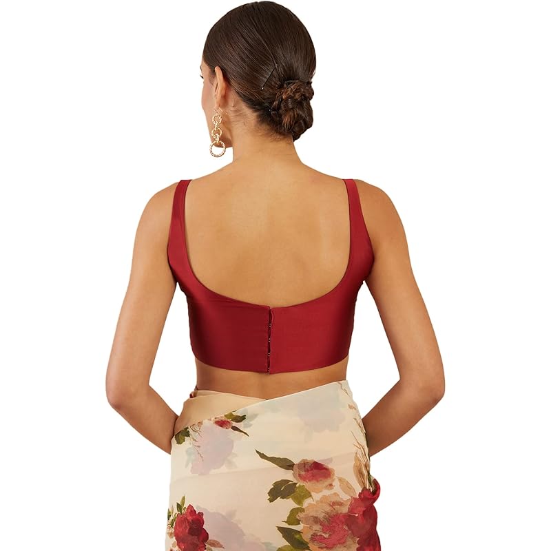 Soch Maroon Spaghetti Solid U-Neck Sleeveless Blouse - 36 36 малиновый