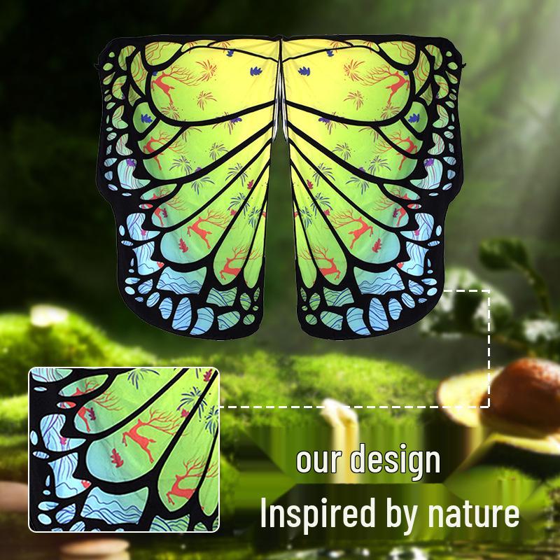 Butterfly Cloak Gradient Halloween Dance Shawl Wings