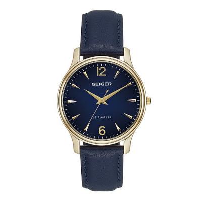 GEIGER Men's Leather Watch GE1236GDBU_M