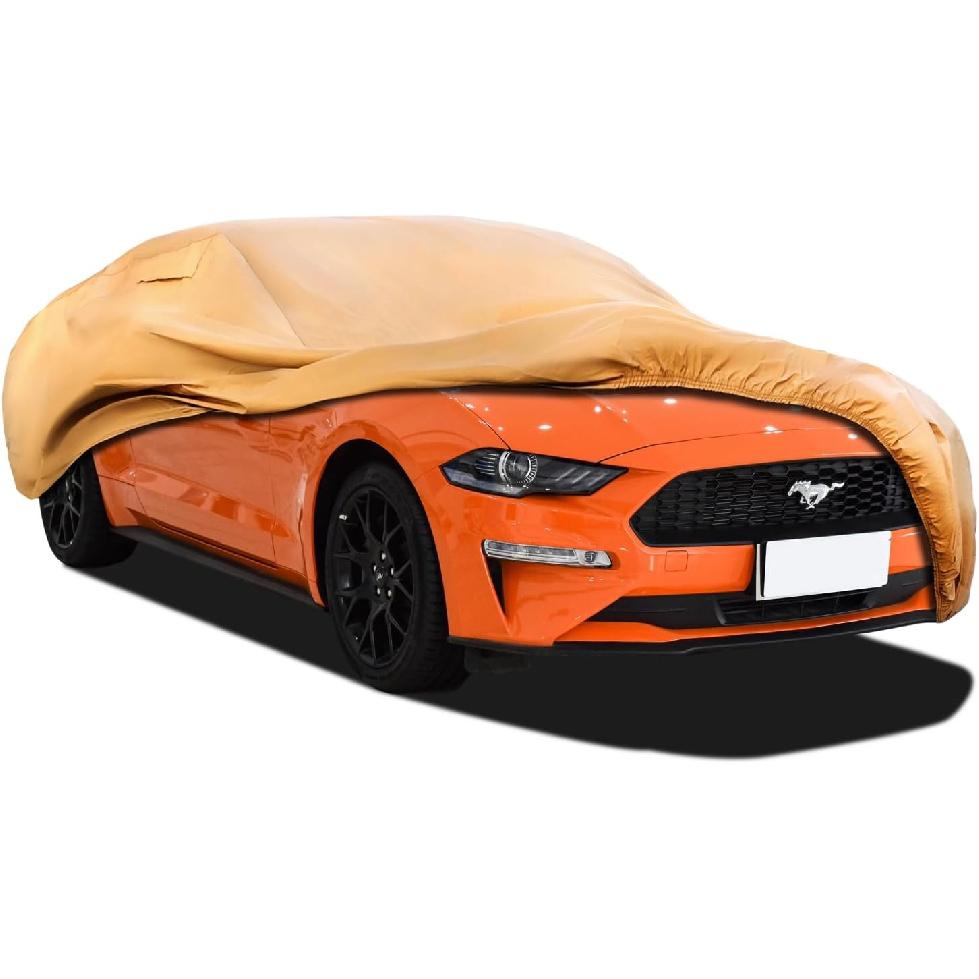 Heavy Duty Outdoor Car Cover Custom Fit for Ford Mustang, Windproof All Weather Waterproof Sun Rain UV Dust Snow Protection Outdoor Car Covers