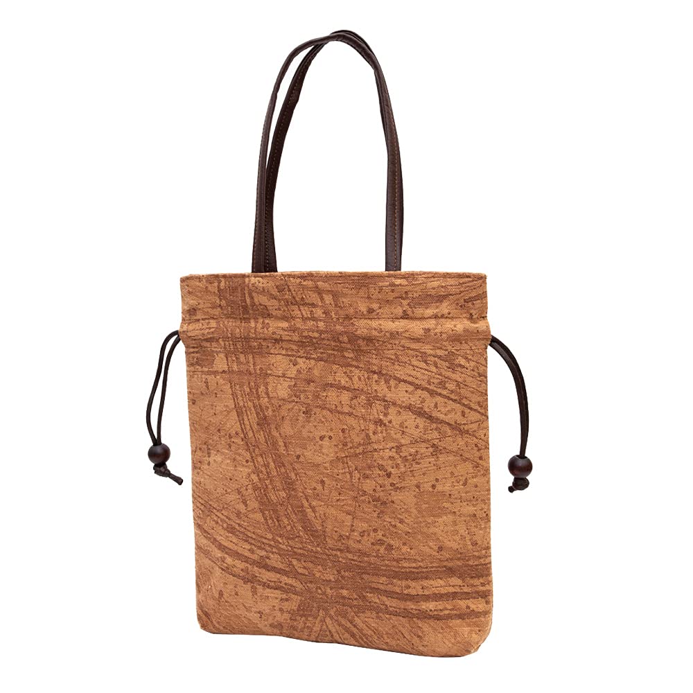 

Mini Tote Persimmon Shibu Made in Lightweight Mini Handbag Drawstring Shibu Hand [creareki] Bag, Women s Bag, Small, Dyed, Japan, KS-112 (Persimmon