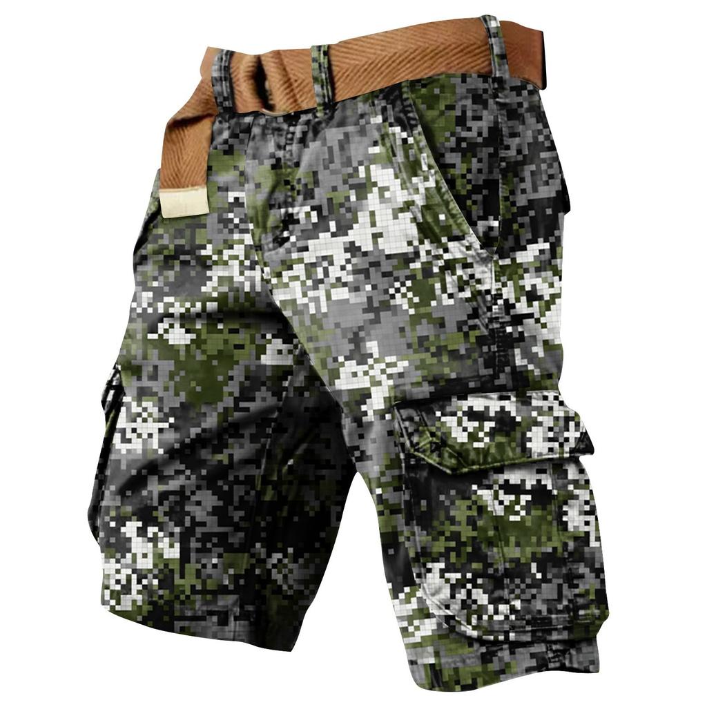 Men's Independence Day Printed Multi Pocket Workwear Shorts