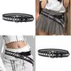 Style Double Row Buckle Belt For Denim Jeans With Metal Eyelet Closure