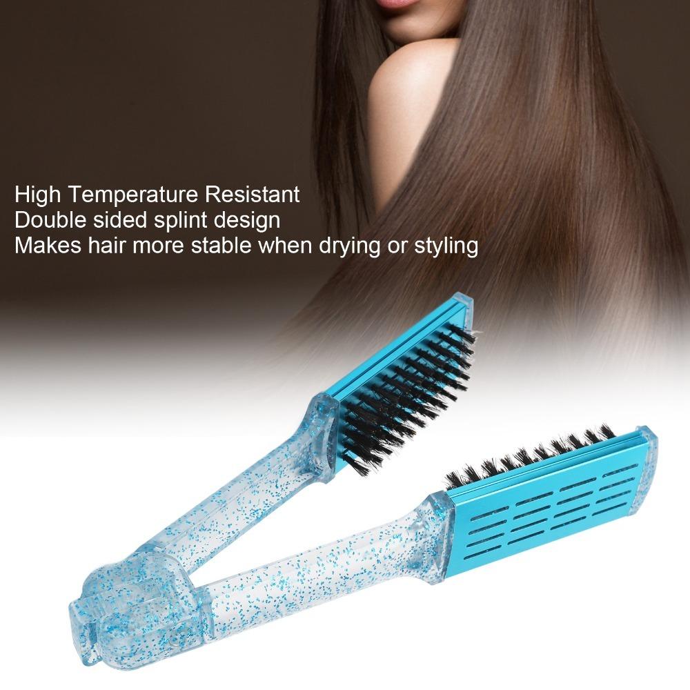 Multifunction Double Sided Straightener Brush ABS Hair Straightening Splint Comb  Salon Use