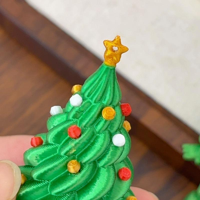 1/10pcs Green Christmas Tree Ornaments 3D Printed Funny Xmas Tree Decoration Supplies Colorful Joint Movable Shaped Gifts