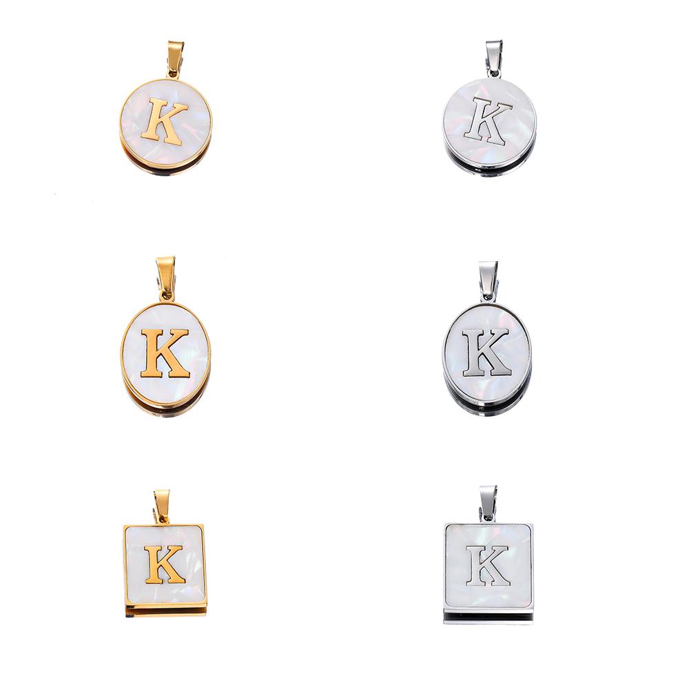 1Pcs Stainless Steel With Pinch Bail Clasps Imitation Pearl Letter Charms Pendant For Necklace DIY Jewelry Making Accessories
