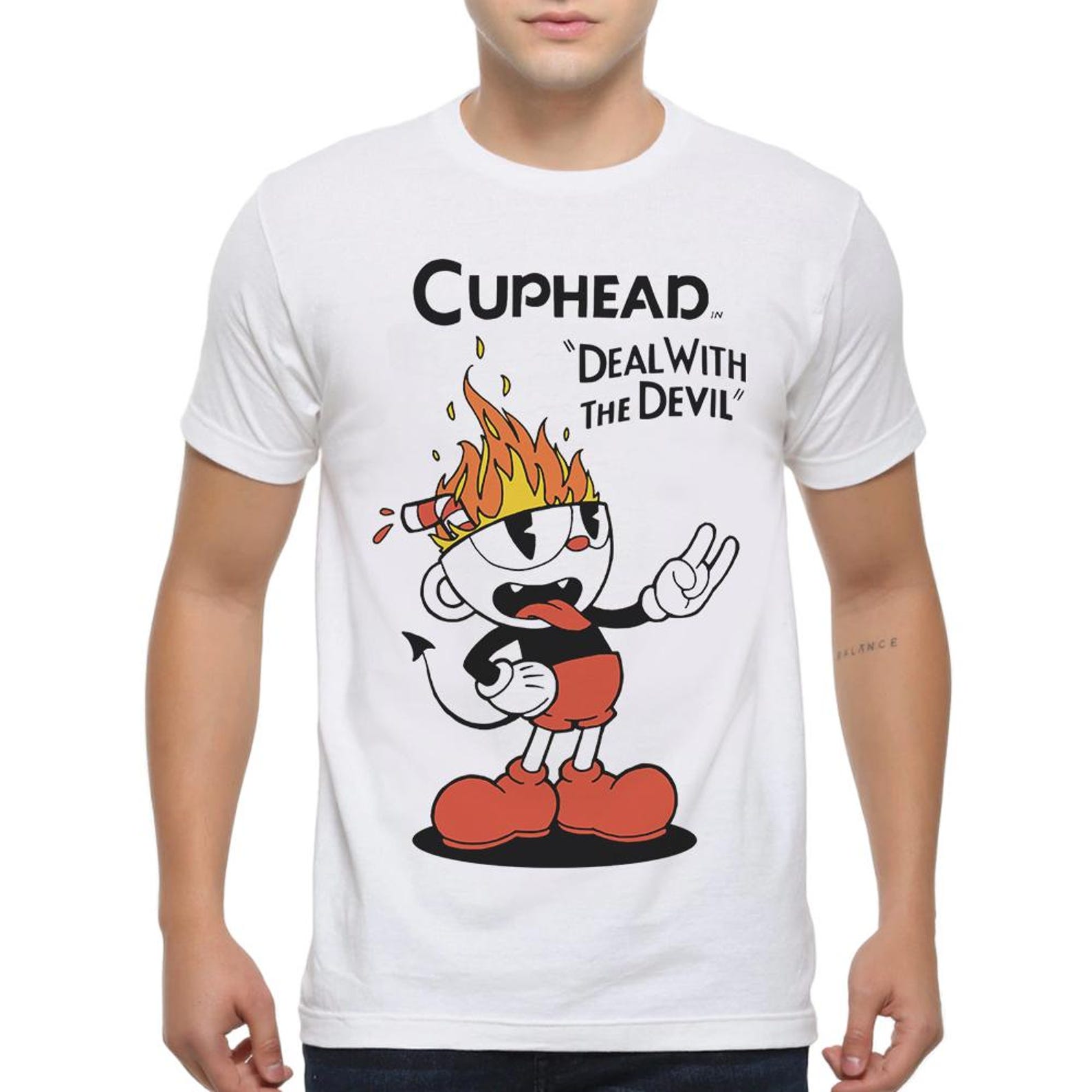 Cuphead Deal with the Devil T-Shirt, Men s and Women s Sizes 2XL