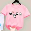 Camiseta De Algodão Infantil Estampada Pandas Fofos Tendência