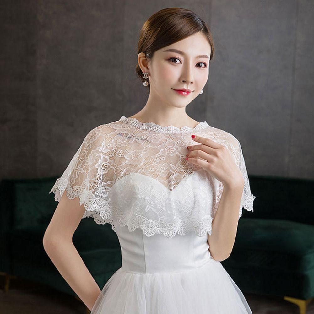 Elegant Lace Shawl Poncho Hollow Out Lace Neckline Shirt Cover Fake Collar  Apparel Supplies