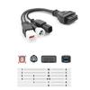 3-in-1 Motorrad Diagnose-Steckverbinderkabel 3-Pin 4-Pin 6-Pin OBD2 Kabeladapter OBD2 Motorrad Verlängerungskabel