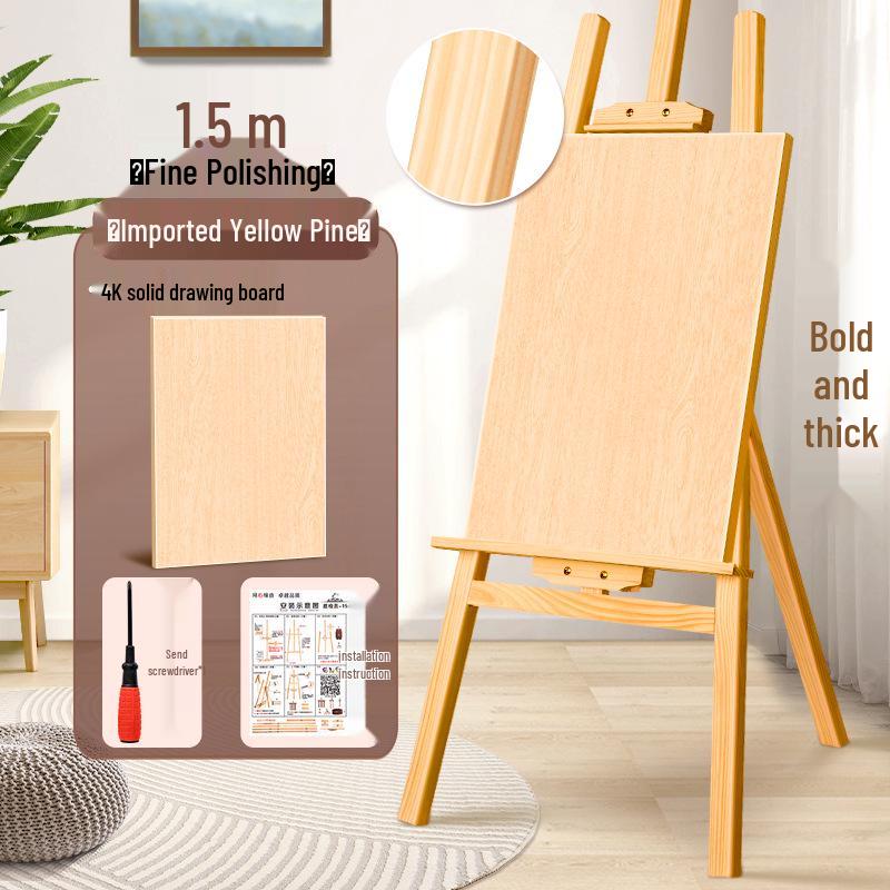 Children's Wooden Easel Art Set: Sketching & Painting Stand for Watercolors and Oils.
