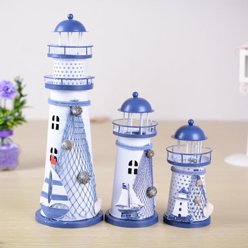 Novelty Mediterranean Style LED Night Light Lighthouse Candlestick Home Decorations Christmas Lights Birthday Gifts Lamp