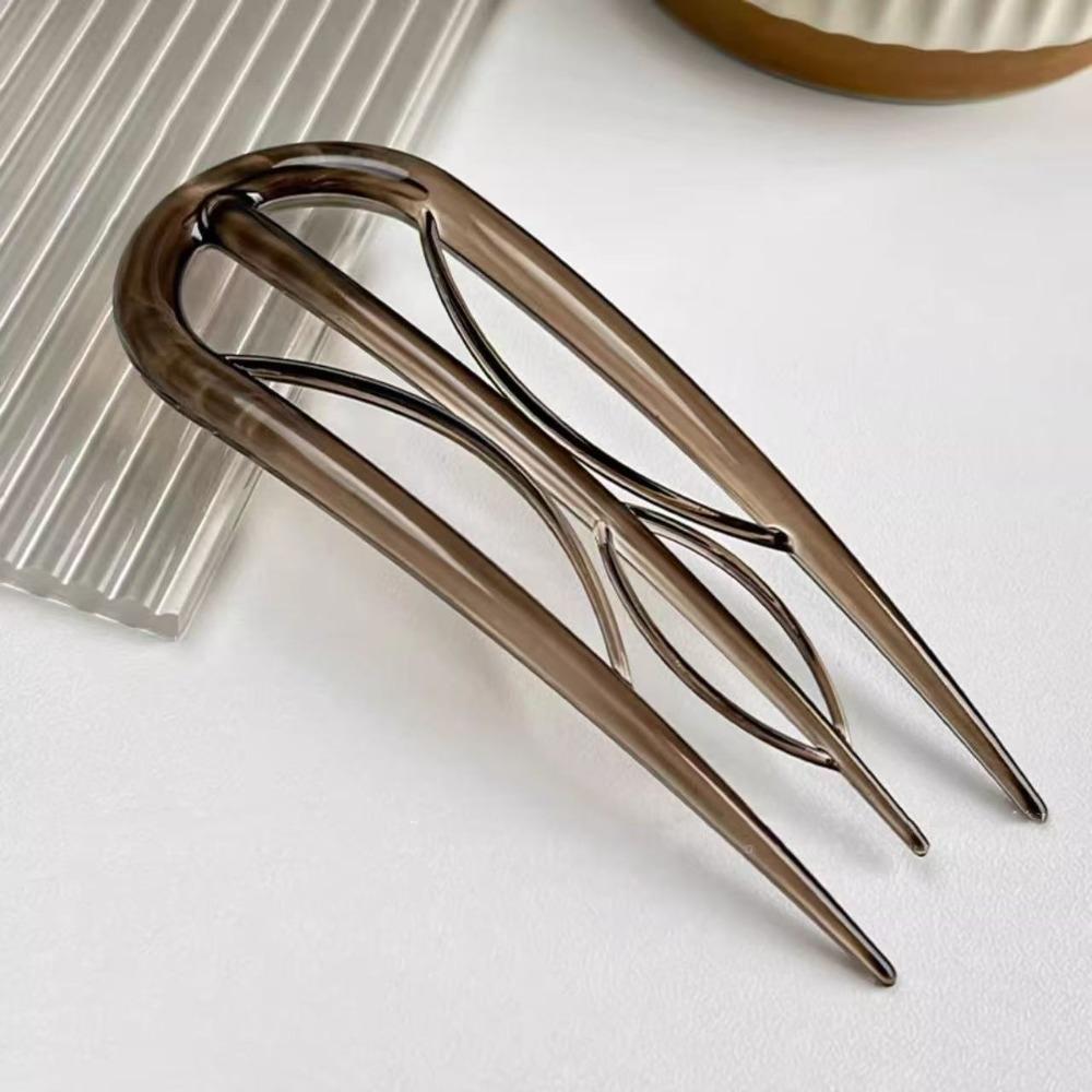 Acetate Hair Clip Multi-pronged Hair Fork New U-shaped Hair Stick  Hair Accessories