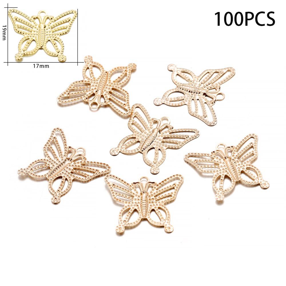 30/100Pcs/Lot Iron Hollow Butterfly Shape Pendant Charms Earrings Connector For DIY Jewelry Necklace Making Accessories