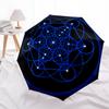 Blue Geometric Mandala: Aesthetic  DecorUmbrella, Portable 3-Fold Compact Umbrella,Christmas Gift ES574