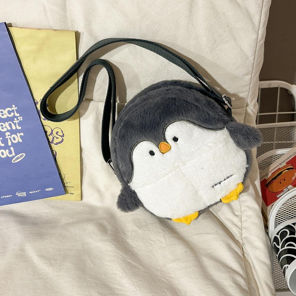 Kawaii Penguin Plush Crossbody Bag Adorable Animal Shoulder Bag Casual Soft Seal Backpack  Children